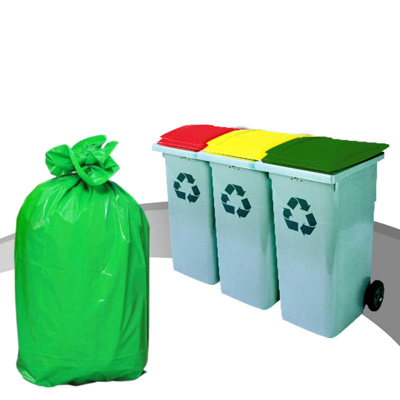 Sacs Poubelles 130L Vert 45m (100) /Colis